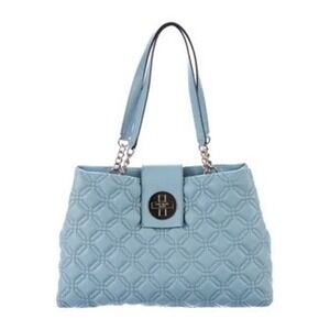 Kate Spade Wedgewood Astor Court Elena Tote Powder Blue Quilted Silver Hardware